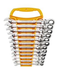 KDT9901D image(0) - GearWrench 12 Piece 72-Tooth 12 Point Flex Head Ratcheting Combination Metric Wrench Set