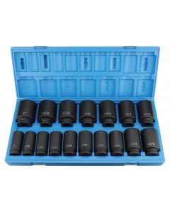 GRE8017D image(0) - Grey Pneumatic 3/4" Dr. 17 Piece Deep Fractional Set 1"-2"
