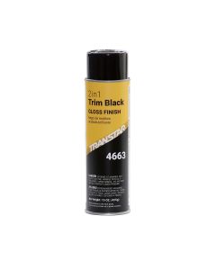 TRP4663 image(0) - Transtar Autobody Products 4663 2-in-1 Trim Paint Aerosol Can - 16 oz Net Weight - Gloss Black