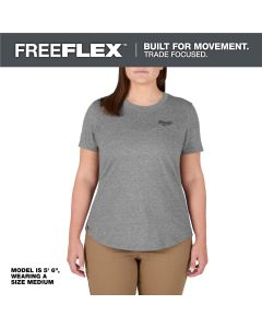 MLWF452G-2X image(0) - Milwaukee Tool Women's FREEFLEX Hybrid Tee - Short Sleeve -  Gray - 2X