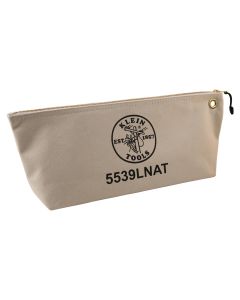 KLE5539LBLU image(0) - Klein Tools Zipper Bag, Large Canvas Tool Pouch, 18-Inch, Blue