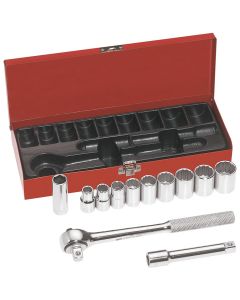 KLE65510 image(0) - Klein Tools 1/2-Inch Drive Socket Wrench Set, 12-Piece