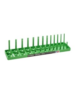 HNE3803 image(1) - Hansen Global 3/8 Inch Standard 2 Row Regular/Deep Socket Holder Tray - Green