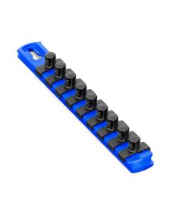 ERN8408 image(0) - Ernst Mfg. 8 Inch Socket Organizer and 9 Socket Clips - 3/8 Inch - Blue