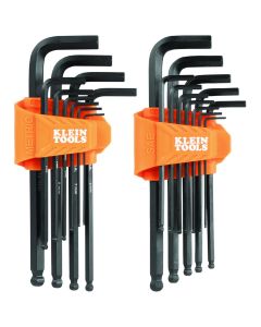 KLEBLS22 image(0) - Klein Tools Long Ball End Hex Key Set, SAE and Metric, 22-Piece