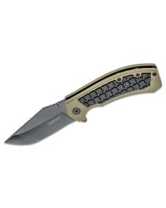 KER8760 image(1) - Kershaw Faultline Manual Open Inset Liner Lock Drop Point Blade EDC Folding Pocket Knife - Olive/Black