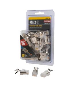 KLEVDV826705 image(0) - Klein Tools Pass-Thru™ Modular Data Plugs, RJ45-CAT6A, Shielded (STP), 50-Pack