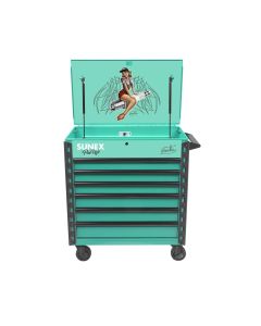 SUNEX Premium Full Drawer Grey Service Cart-Pin Up Girl GERTIE