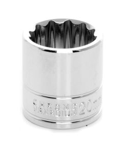 WLMW38820 image(0) - Wilmar Corp. / Performance Tool 3/8" Drive 20mm 12pt Socket