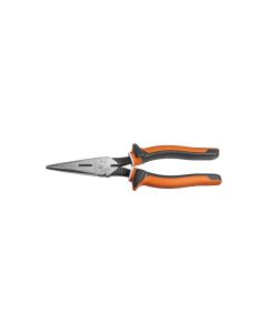 KLE2038EINS image(0) - Klein Tools Long Nose Side Cutter Pliers, 8-In Slim Insulated