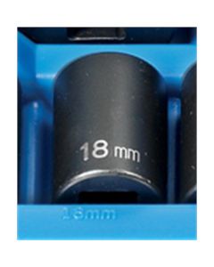 Grey Pneumatic 1/2" Drive x 18mm Standard - 12 Point Socket