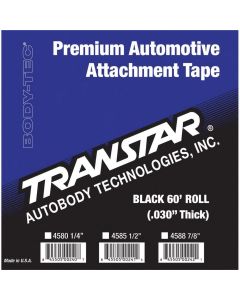 TRP4585 image(0) - Transtar Autobody Products 4585 - Double Sided Automotive Attachment Tape - 60 ft x 1/2 in x 0.03 in - Polyethylene Foam Backing - Black