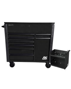 Homak Manufacturing 44" 8-Drawer Service Cart w/Power Tool Holder Drawer- Black