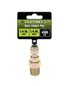 LEGPW3571 image(0) - Flexzilla Quick-Connect Plug, 1/4" Body x 1/4" MNPT, Steel