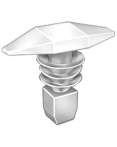 AUVECO 14328 Double Head Weatherstrip Retainer, (7 x 16 mm Dia Bottom) Head, Nylon, White