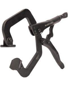 KLE38630 image(0) - Klein Tools C-Clamp Locking Pliers With Standard Jaws, 6-Inch