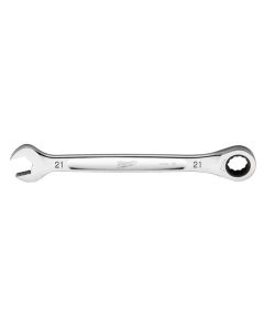 MLW45-96-9321 image(2) - Milwaukee Tool 21MM Metric Ratcheting Combination Wrench, 12-Point, Steel, Chrome