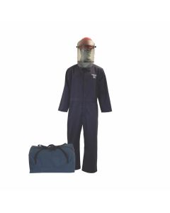 OBRHRC2-CKE-NB-3XL image(0) - OBERON Bag Kit - Arc Flash - 8 Cal HRC2 - Comes With Coveralls, Hard Cap, Face Shield, Balaclava & Storage Bucket - Color: Navy Blue - Size: 3XL