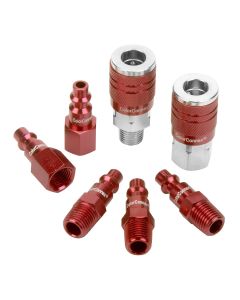 Legacy Manufacturing ColorConnex Coupler and Plug Kit, 7-Piece, Type D, 1/4" Body, 1/4" NPT, Red