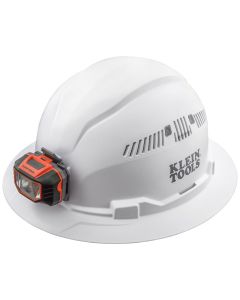KLE60401T2 image(0) - Klein Tools Class C Type-2 Hard Hat, Vented Full Brim Style with Chin Strap, White