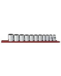 GearWrench 11 Piece 1/2 Inch Drive 12 Point Standard SAE Socket Set