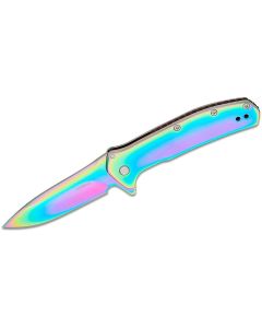 KER2044RBW image(1) - Kershaw Outcome  Assisted Open Frame Lock Drop Point Blade EDC Folding Pocket Knife  - Rainbow