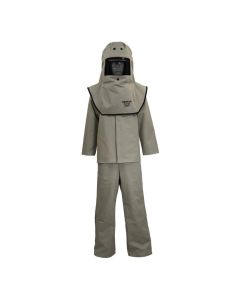 OBERON Suit Kit - Arc Flash - 40 Cal CAT  - Comes with Hood, Coat and Bib Coveralls - Color: Khaki - Size: Small