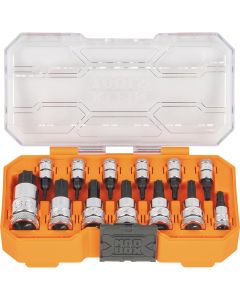 KLE65213HEX image(0) - Klein Tools Knurled Hex Bit Socket Set, SAE, 13-Piece