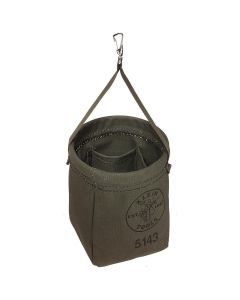 KLE5144B image(0) - Klein Tools Canvas Bucket, 15 Interior Pocket Aerial Oval Bucket