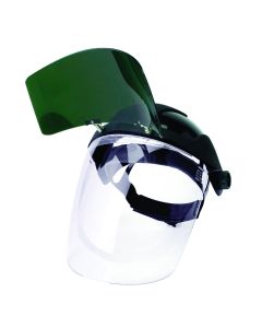 SRWS32151 image(0) - Sellstrom Face Shield - DP4 Series - 9" x 12.125" x 0.060" Window - Clear AF with Shade 5 IR Flip Visor - Ratcheting Headgear