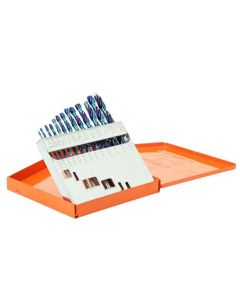 KNK13KK15 image(2) - KnKut 13 Piece Steel Blue Jobber Length Drill Bit Set 1/16" - 1/4" by 64ths