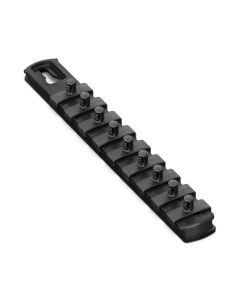 ERN8426 image(2) - Ernst Mfg. 8 Inch Socket Organizer and 9 Socket Clips - 1/4 Inch - Black