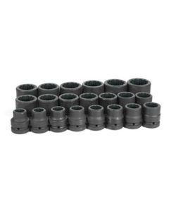 Grey Pneumatic 1" Drive 21 Piece Fractional Set 3/4" to 2" - 12 Point