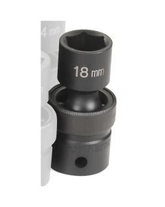 GRE2018UM image(1) - Grey Pneumatic 1/2" Drive x 18mm Standard Universal Socket