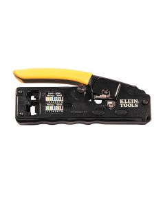 Klein Tools Ratcheting Data Cable Crimper / Stripper / Cutter, Compact