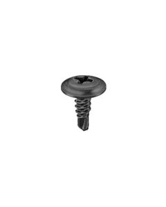AUVECO AP15774 Phillips Washer Head Tapping Screw, #8 Screw x 1/2 in L x #2 Drill Point, Black Phosphate