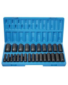 GRE1726MD image(1) - Grey Pneumatic 1/2" Drive 26 Piece Deep Length Metric Set - 12 Point
