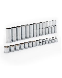 GearWrench 28 Piece 3/8 Inch Drive 6 Point Standard and Deep Socket Set