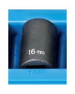 GRE2116M image(1) - Grey Pneumatic 1/2" Drive x 16mm Standard - 12 Point Socket