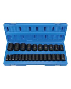 GRE1326MSD image(0) - Grey Pneumatic 1/2" Drive 26 Pc. Semi-Deep Metric Set