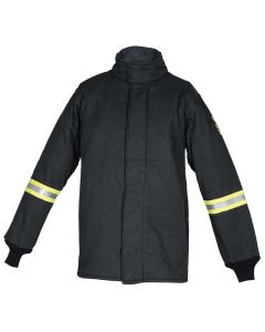 OBERON Coat - Arc Flash - 40 Cal TCG - With Escape Strap - Color: Black - Size: 4XL Tall