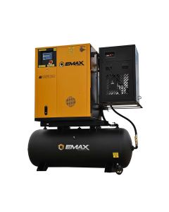 Emax Compressor Complete Rotary VFD Package 7.5hp 1PH 120 Gal Tank w/30CFM Air Dryer