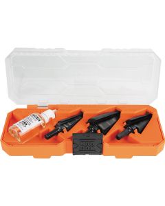 KLEKTSBSPRO image(0) - Klein Tools Premium Electrician's 3/8-Inch Hex Step Bit Set, 3 Piece