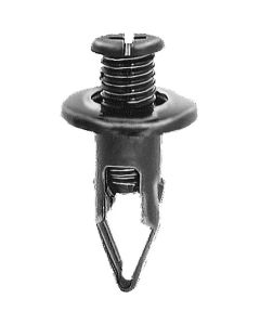AUVECO AP17143 Push/Screw-Type with Closed End Retainer, 20 mm Dia Head x 27 mm L Stem x 10 mm Hole, Nylon, Black