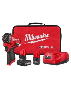 MLW2562-22 image(0) - Milwaukee Tool M12 FUEL™ Stubby 3/8" Impact Wrench Kit