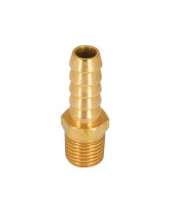 AES7312 image(0) - AES Industries 7312 Hose Barb Fitting, 3/8 x 1/4 in, Hose Barb x MNPT, Brass