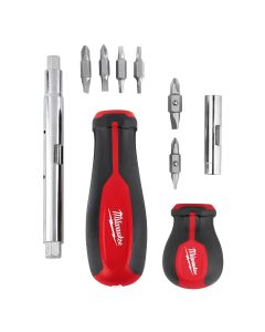 Milwaukee Tool 2pc 11-in-1 Multi-Bit Screwdriver and 6-IN-1 Stubby Multi-Bit Screwdriver Set