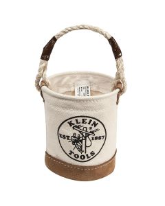 KLE5104S image(0) - Klein Tools Canvas Bucket, Leather Bottom, Swivel Snap, 12-Inch