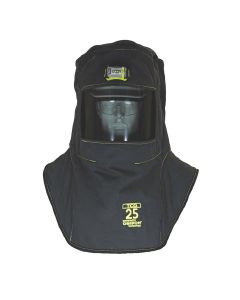 OBRTCG25-CHVS image(0) - OBERON Hood with Hard Cap - Arc Flash - 25 Cal TCG - With Fresh Air Arc Flash Hood Ventilation System - Color: Black - Window: True Color Grey (TCG)