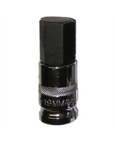 VIM Tools 19 mm Hex Bit, Chrome 1/2 Inch Square Drive Bit Holder